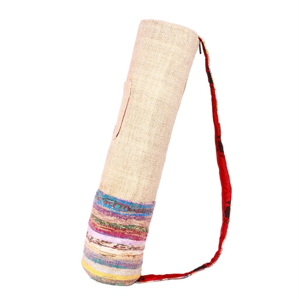Handmade Eco-Friendly Colorful Hemp Sling Yoga Mat Bag for Conscious Yog…